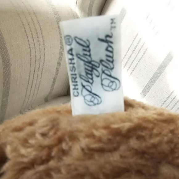 'CHRISHA' Plush Teddy wearing Woolrich sweater EUC - Picture 7 of 7